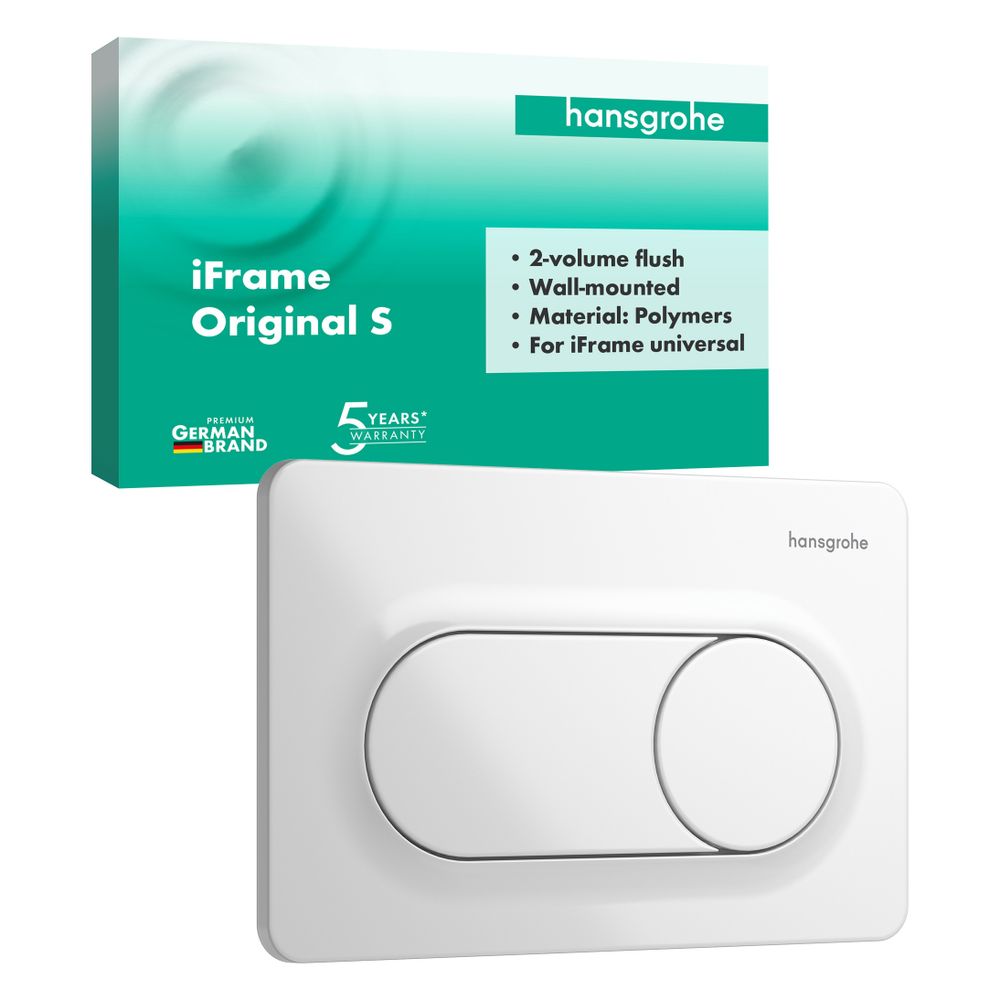 Hansgrohe iFrame Original S Betätigungsplatte für 2-Mengen-Spülung, Kunststoff, mec... HANSGROHE-66002450 4059625610763 (Abb. 2)