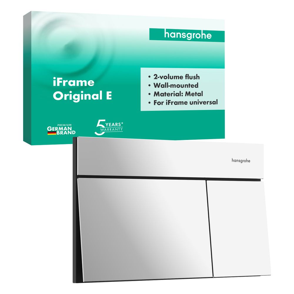 Hansgrohe iFrame Element E Betätigungsplatte für 2-Mengen-Spülung, Metall, mechanis... HANSGROHE-66003000 4059625610732 (Abb. 2)