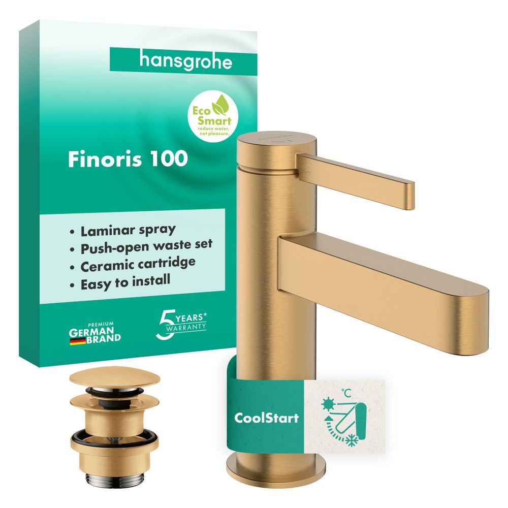 Hansgrohe Finoris Einhebel-Waschtischmischer 100mm, 5l/min, CoolStart, Push-Open Ab... HANSGROHE-76012140 4059625751343 (Abb. 2)