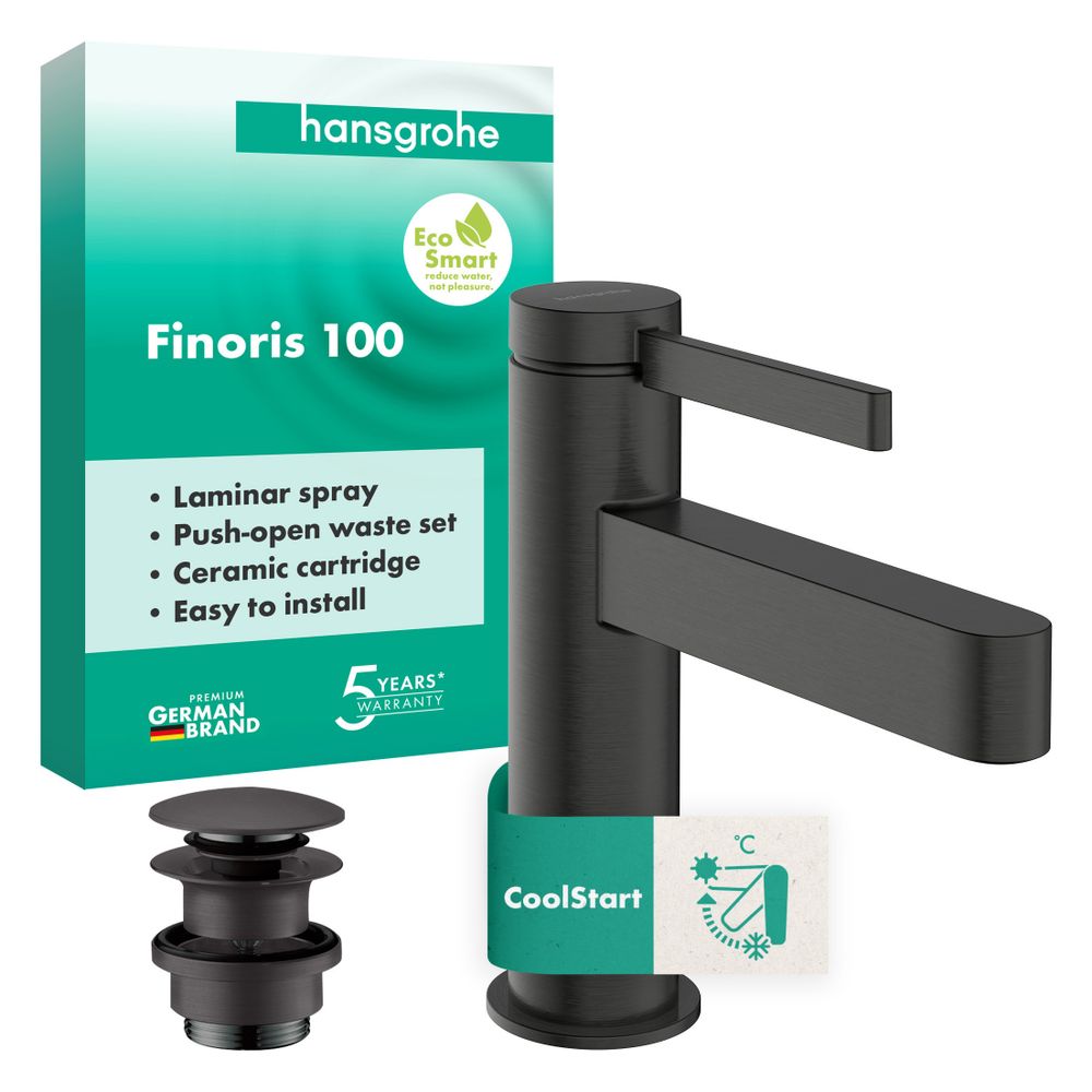Hansgrohe Finoris Einhebel-Waschtischmischer 100mm, 5l/min, CoolStart, Push-Open Ab... HANSGROHE-76012340 4059625751336 (Abb. 2)