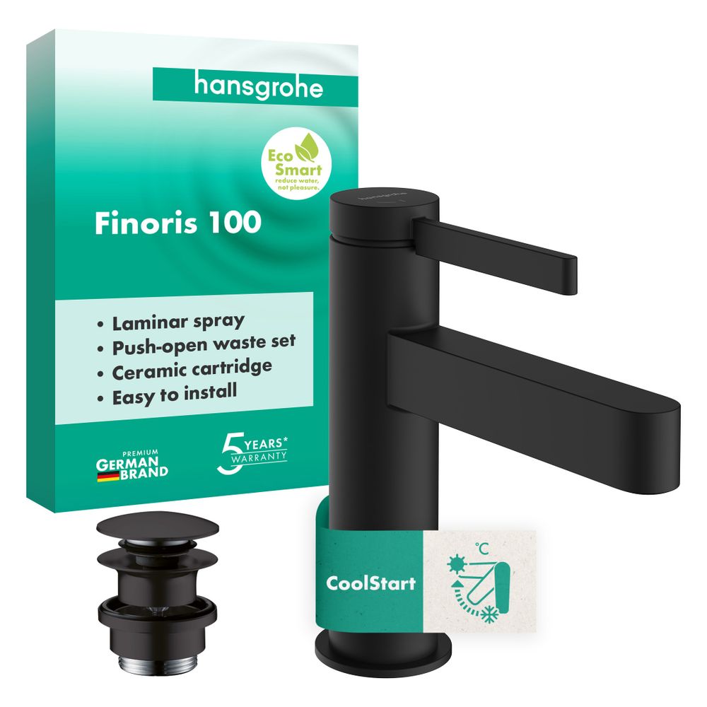 Hansgrohe Finoris Einhebel-Waschtischmischer 100mm, 5l/min, CoolStart, Push-Open Ab... HANSGROHE-76012670 4059625751329 (Abb. 2)