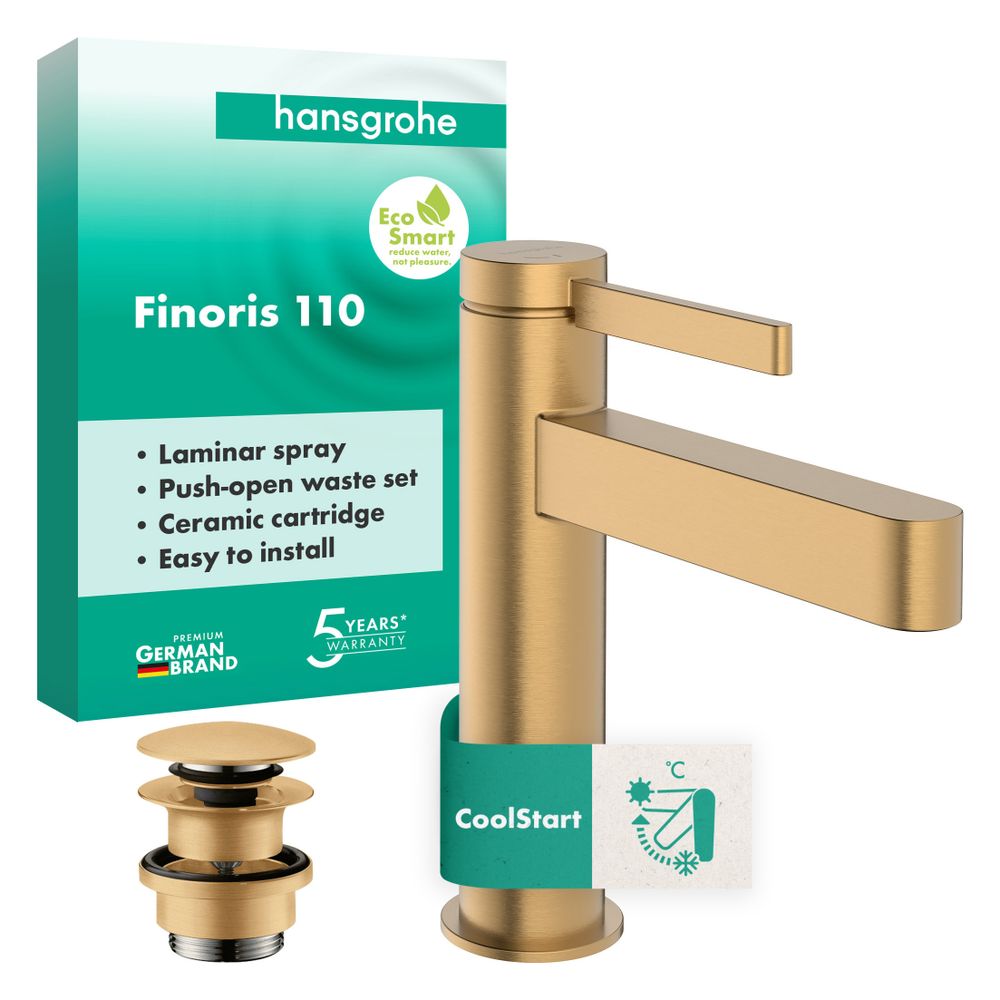 Hansgrohe Finoris Einhebel-Waschtischmischer 110mm, 5l/min, CoolStart, Push-Open Ab... HANSGROHE-76024140 4059625751251 (Abb. 2)