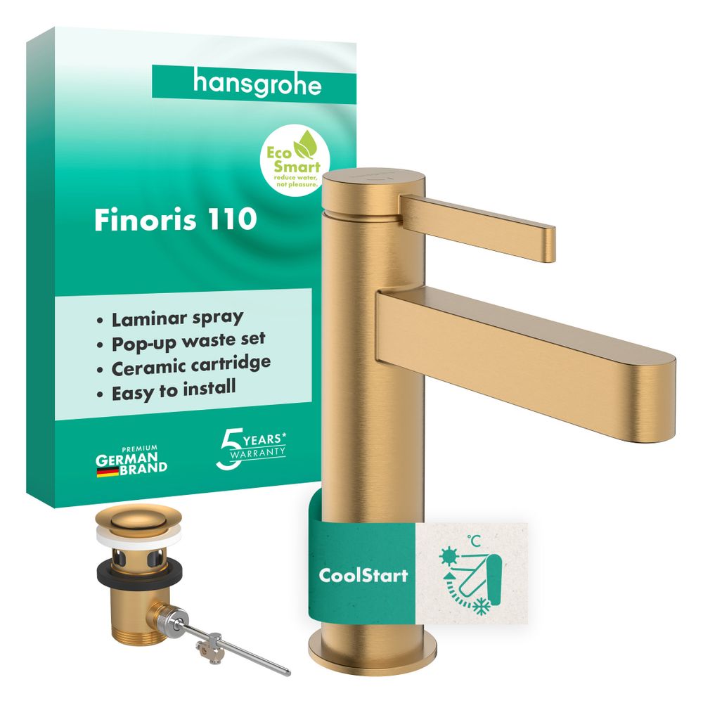 Hansgrohe Finoris Einhebel-Waschtischmischer 110mm, 5l/min, CoolStart, Zugstangen-A... HANSGROHE-76025140 4059625751220 (Abb. 2)