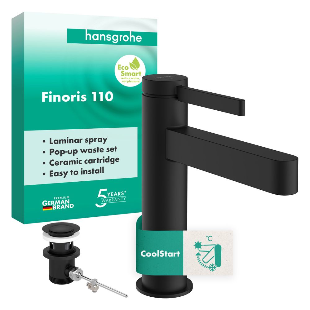 Hansgrohe Finoris Einhebel-Waschtischmischer 110mm, 5l/min, CoolStart, Zugstangen-A... HANSGROHE-76025670 4059625751206 (Abb. 2)