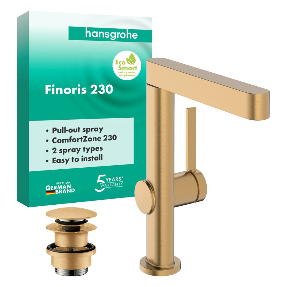 Hansgrohe Finoris Einhebel-Waschtischmischer 230mm, 5l/min, Ausziehbrause, 2jet, Pu... HANSGROHE-76063140 4059625751398 (Abb. 2)
