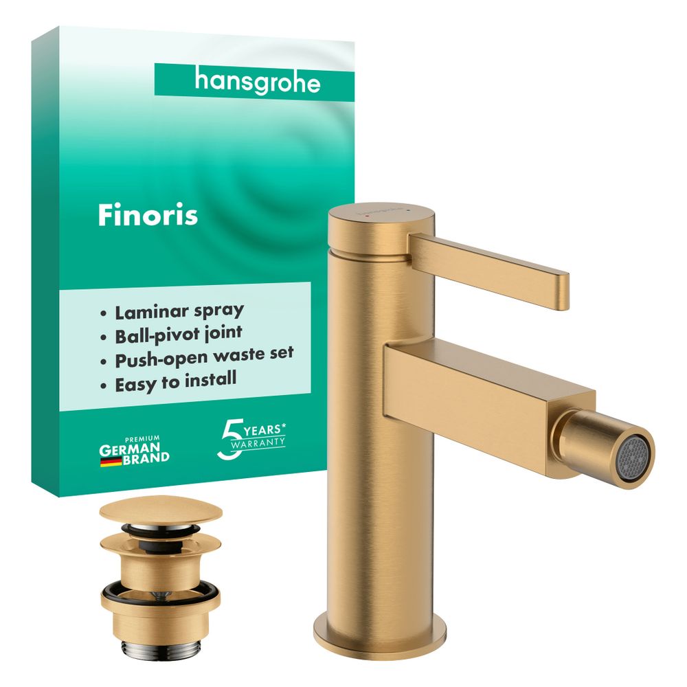 Hansgrohe Finoris Einhebel-Bidetmischer, 7,5l/min, Push-Open Ablaufgarnitur, Brushe... HANSGROHE-76200140 4059625751633 (Abb. 2)