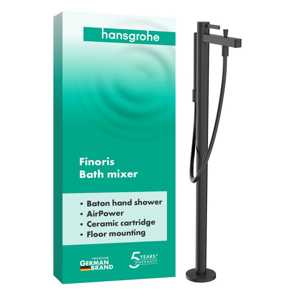Hansgrohe Finoris Einhebel-Wannenmischer bodenstehend, 20,6l/min, Brushed Black Chr... HANSGROHE-76445340 4059625751824 (Abb. 2)