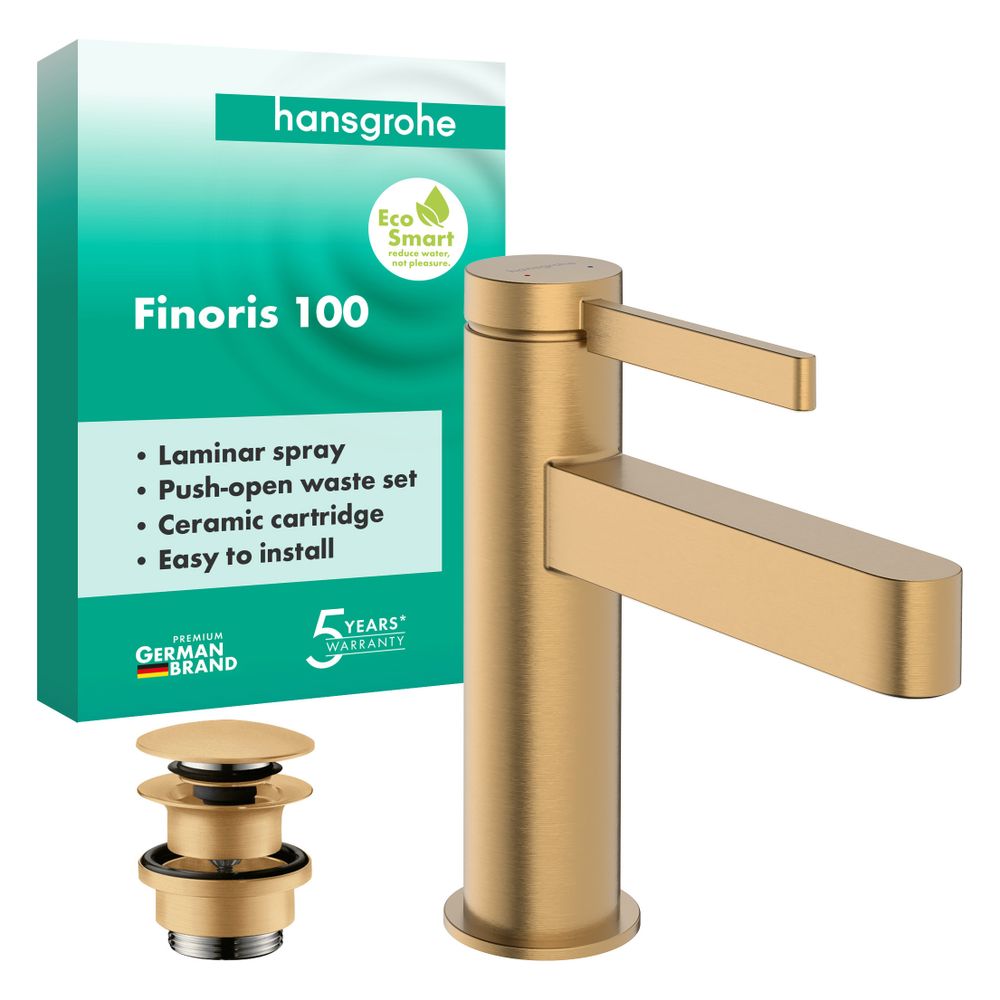 Hansgrohe Finoris Einhebel-Waschtischmischer 100mm, 5l/min, Push-Open Ablaufgarnitu... HANSGROHE-76010140 4059625813379 (Abb. 2)