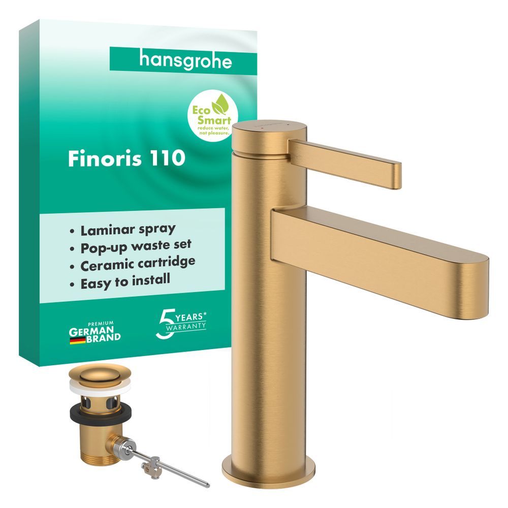 Hansgrohe Finoris Einhebel-Waschtischmischer 110mm, 5l/min, Zugstangen-Ablaufgarnit... HANSGROHE-76020140 4059625813393 (Abb. 2)
