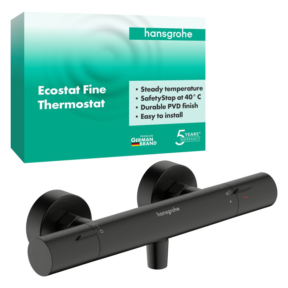 Hansgrohe Ecostat Fine Brausethermostat Aufputz, 17l/min, Brushed Black Chrome... HANSGROHE-13324340 4059625814680 (Abb. 2)