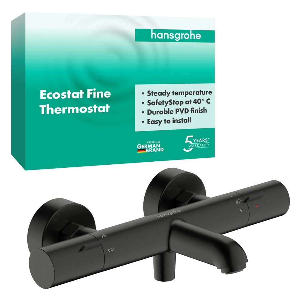 Hansgrohe Ecostat Fine Wannenthermostat Aufputz, 20l/min, Brushed Black Chrome... HANSGROHE-13325340 4059625814659 (Abb. 2)