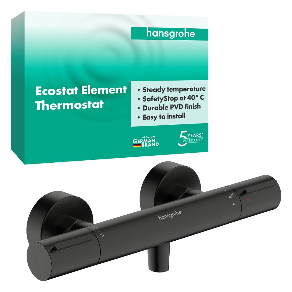 Hansgrohe Ecostat Element Brausethermostat Aufputz, 17l/min, Brushed Black Chrome... HANSGROHE-13346340 4059625814864 (Abb. 2)