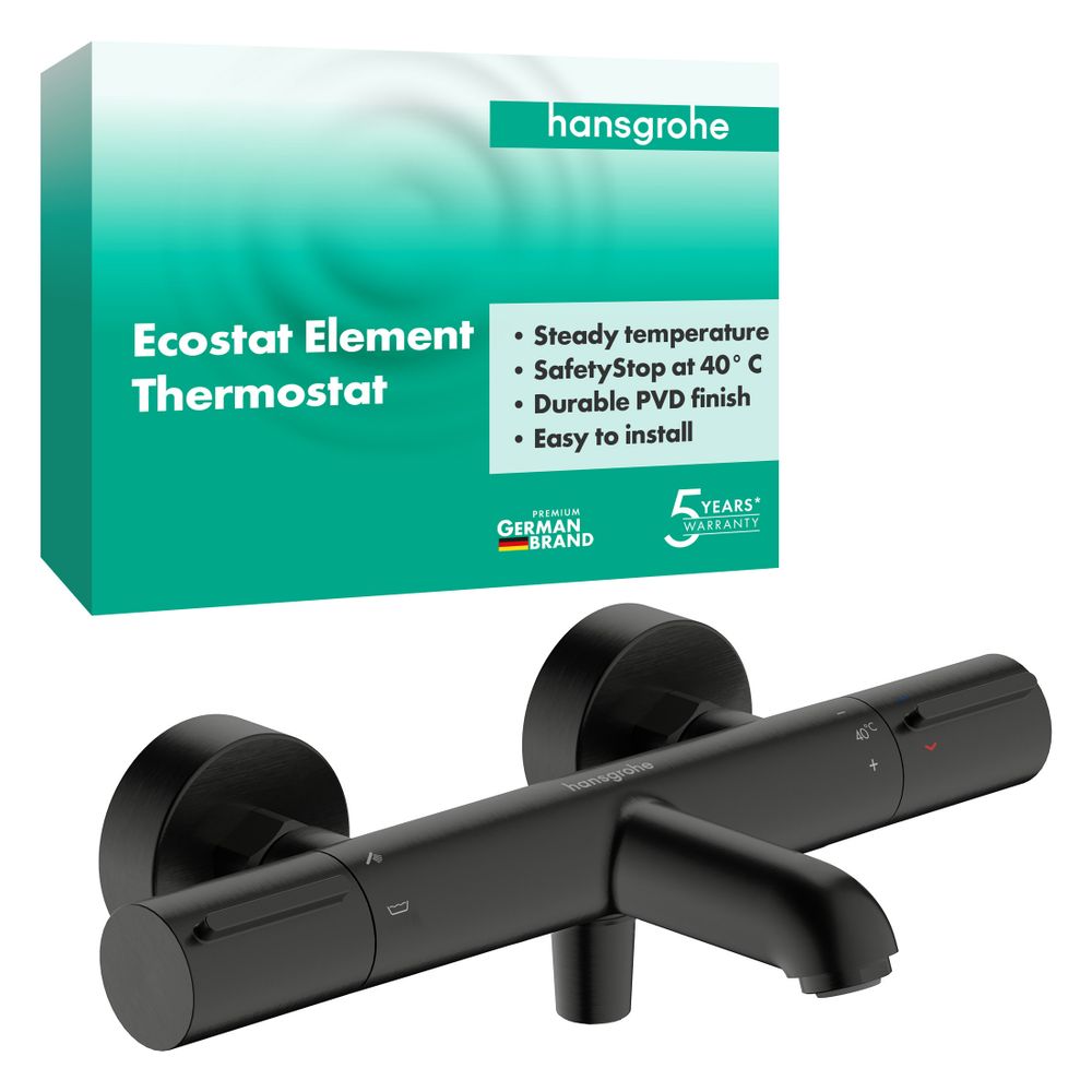 Hansgrohe Ecostat Element Wannenthermostat Aufputz, 20l/min, Brushed Black Chrome... HANSGROHE-13347340 4059625814833 (Abb. 2)