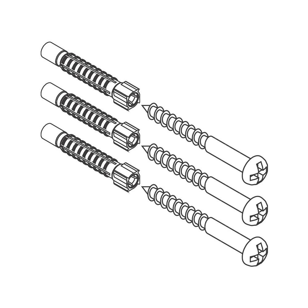 Hansgrohe Befestigungsteile WallStoris Schieber, 3 Schrauben, 3 Dübel, 94268000... HANSGROHE-94268000 4059625358948 (Abb. 2)