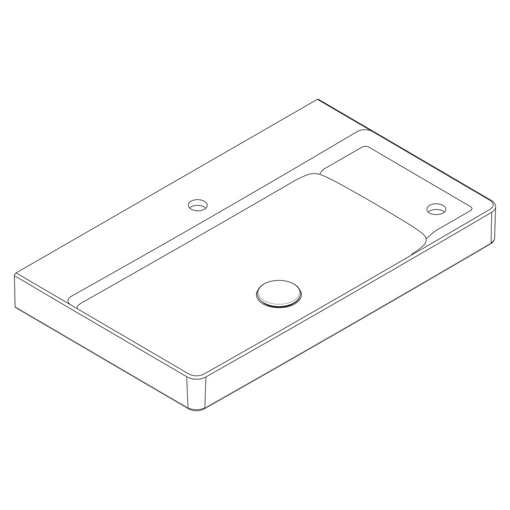 hansgrohe Xelu Q Waschtisch mit Ablage rechts 800x480mm mit 2 Hahnlöchern ohne Über... HANSGROHE-61025450 4059625413982 (Abb. 3)