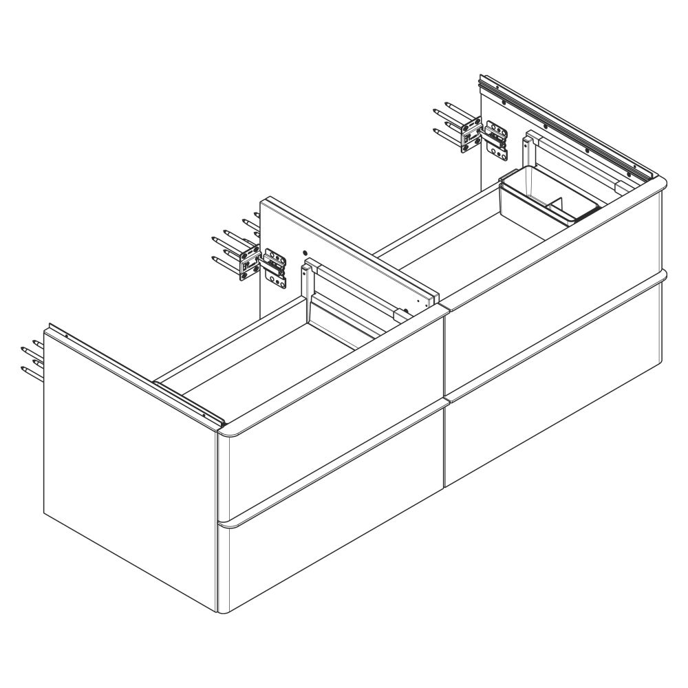 Hansgrohe Xelu Q Waschtischunterschrank Eiche Natur 1360x550mm, 4 SK für Konsole, G... HANSGROHE-54088000 4059625456910 (Abb. 4)