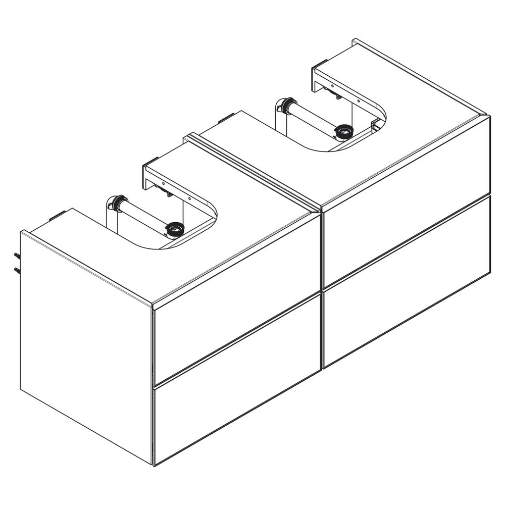 Hansgrohe Xevolos E Waschtischunterschrank Mattweiß 1370x550mm, 4 SK für Konsole, 2... HANSGROHE-54196660 4059625634387 (Abb. 3)
