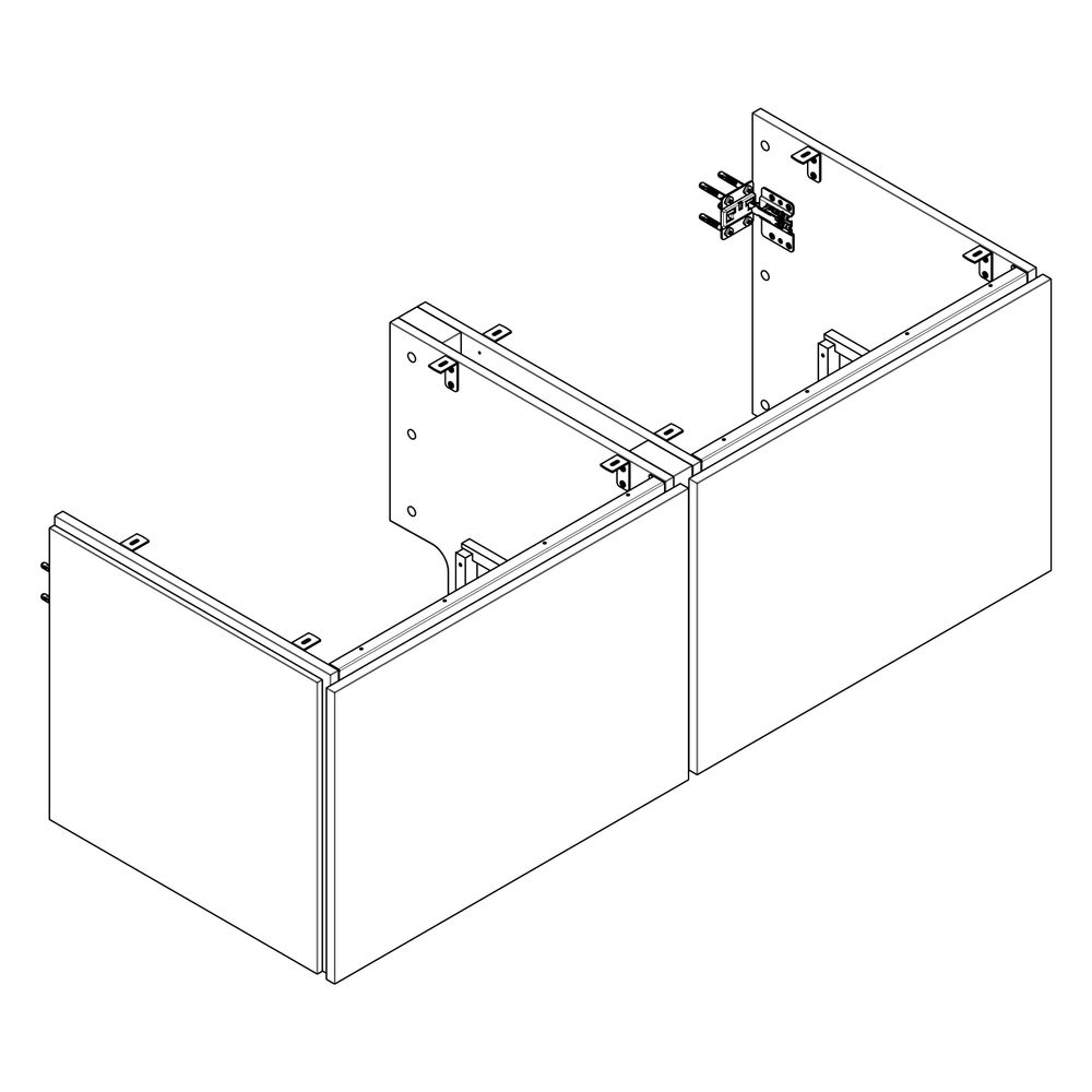 Hansgrohe Xilesa E Waschtischunterschrank 1375x550mm, 2 Schubkasten für Konsole, Sc... HANSGROHE-54268760 4059625547137 (Abb. 3)