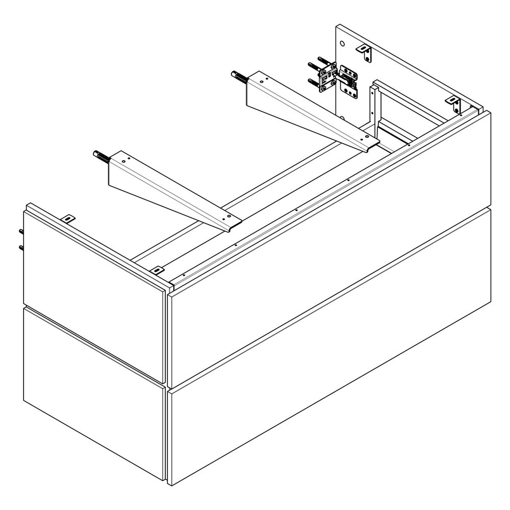 Hansgrohe Xilesa E Waschtischunterschrank 1180x550mm, 2 SK für Konsole, Ausschnitt ... HANSGROHE-54303550 4059625556603 (Abb. 3)
