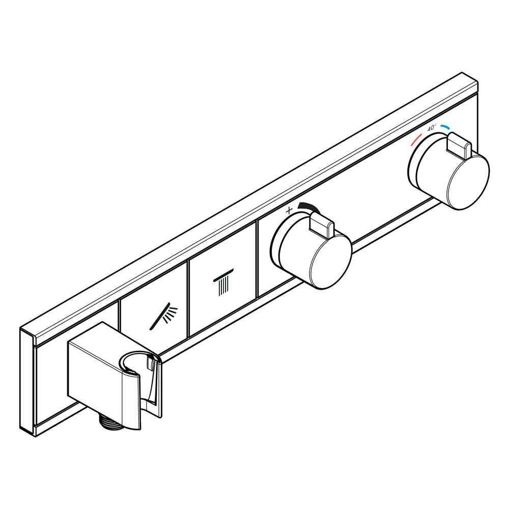 Hansgrohe RainSelect Thermostat Unterputz, 38l/min, für 2 Verbraucher, integriertem... HANSGROHE-15355000 4059625034019 (Abb. 6)