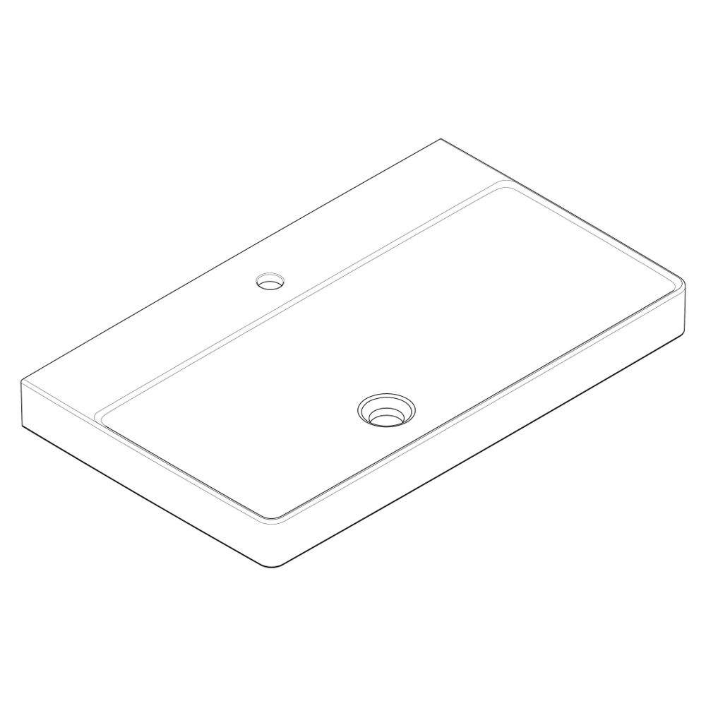 Hansgrohe Xelu Q Waschtisch 800x480mm, Hahnloch ohne Überlauf, Weiß... HANSGROHE-60318450 4059625620403 (Abb. 3)