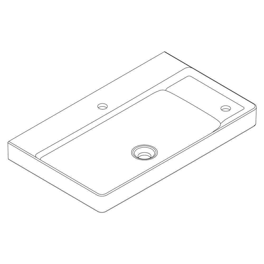 Hansgrohe Xelu Q Waschtisch, Ablage rechts 800x480mm, 2 Hahnlöcher ohne Überlauf, W... HANSGROHE-60319450 4059625620397 (Abb. 3)