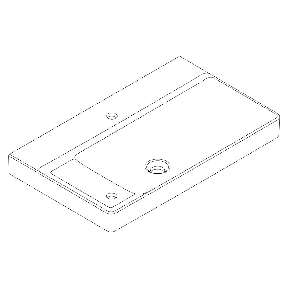 Hansgrohe Xelu Q Waschtisch, Ablage links 800x480mm, 2 Hahnlöcher ohne Überlauf, We... HANSGROHE-60320450 4059625620380 (Abb. 3)