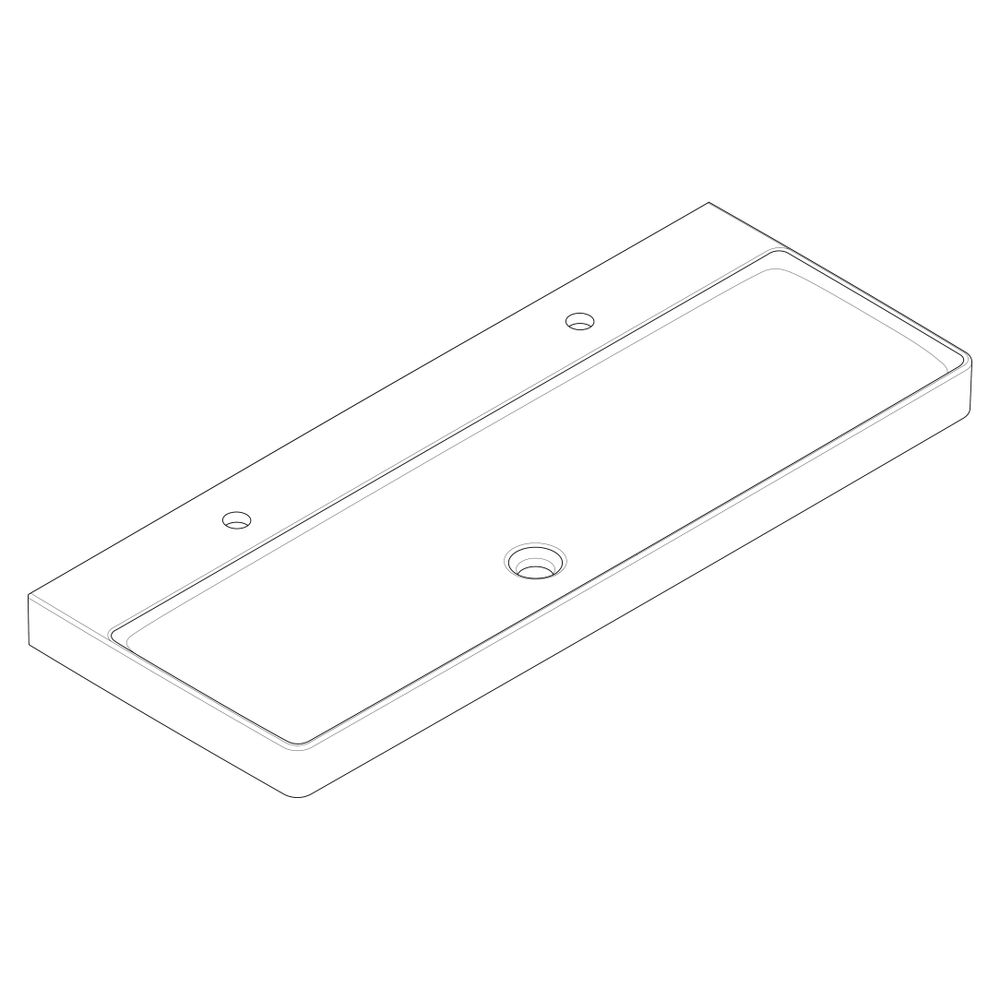 Hansgrohe Xelu Q Waschtisch 1200x480mm, 2 Hahnlöcher ohne Überlauf, Weiß... HANSGROHE-60322450 4059625620366 (Abb. 3)