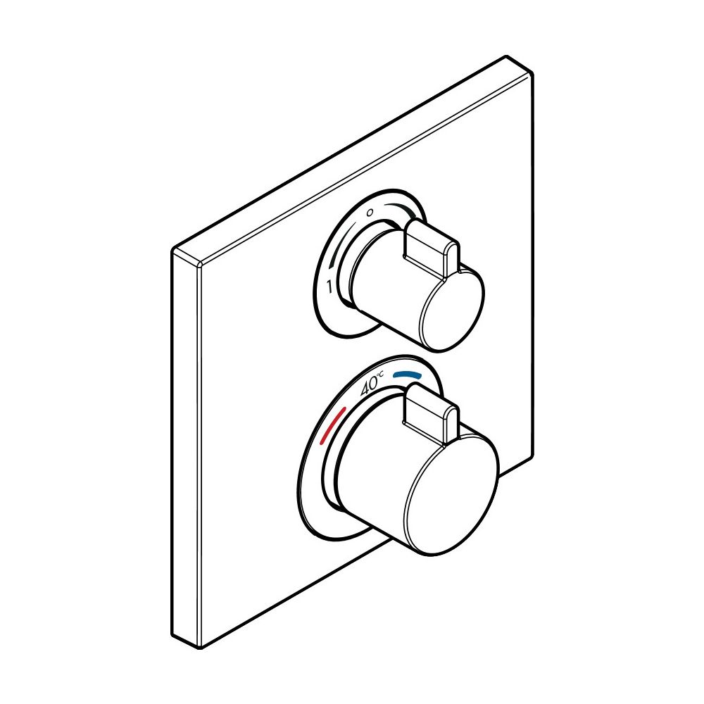 hansgrohe Ecostat Square Thermostat Unterputz Chrom 29l/min für 2 Verbraucher... HANSGROHE-15714000 4059625028735 (Abb. 5)