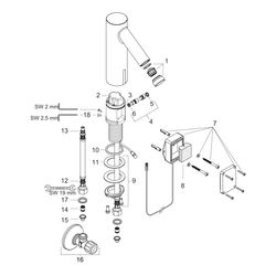 Hansgrohe AXOR Starck Elektronik-Waschtischmischer, 5l/min, Temperaturvoreinstellun... HANSGROHE-10106000 4011097545394 (Abb. 1)