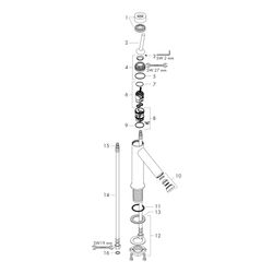 Hansgrohe AXOR Starck Einhebel-Waschtischmischer 90mm, 5l/min, Pin-Griff, Ablaufgar... HANSGROHE-10117340 4011097853734 (Abb. 1)