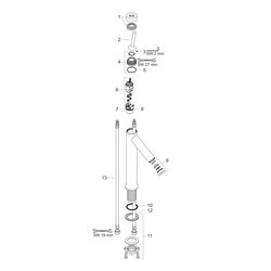 Hansgrohe AXOR Starck Einhebel-Waschtischmischer 170mm, 5l/min, Pin-Griff, Ablaufga... HANSGROHE-10123000 4011097676883 (Abb. 1)
