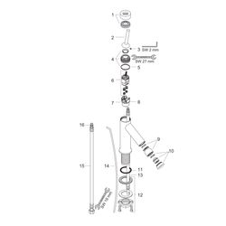 Hansgrohe AXOR Starck Einhebel-Bidetmischer, 7,5l/min, Pin-Griff, Zugstangen-Ablauf... HANSGROHE-10211000 4011097436821 (Abb. 1)