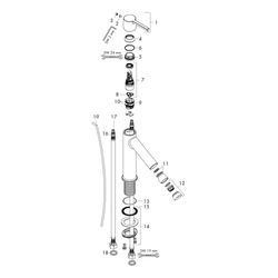 Hansgrohe AXOR Starck Einhebel-Bidetmischer, 7,5l/min, Hebelgriff, Zugstangen-Ablau... HANSGROHE-10214000 4011097785103 (Abb. 1)