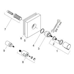Hansgrohe AXOR ShowerSolutions Absperrventil 120x120mm, Unterputz eckig, DN 15/DN 2... HANSGROHE-10972140 4011097865621 (Abb. 1)