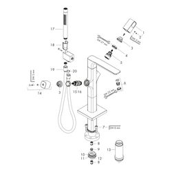 Hansgrohe AXOR Urquiola Wannenthermostat bodenstehend, 21l/min, Chrom... HANSGROHE-11422000 4011097604527 (Abb. 1)