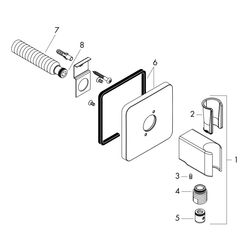 Hansgrohe AXOR ShowerSolutions Portereinheit softsquare, Brausehalter, G 1/2", Meta... HANSGROHE-11626670 4059625433966 (Abb. 1)