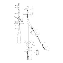 Hansgrohe AXOR Starck Organic Wannenthermostat bodenstehend, 20l/min, Chrom... HANSGROHE-12016000 4011097727929 (Abb. 1)
