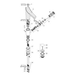 Hansgrohe AXOR Starck V Einhebel-Waschtischmischer 140mm, 4l/min, Glasauslauf, Abla... HANSGROHE-12112450 4011097760810 (Abb. 1)