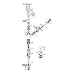 Hansgrohe AXOR Starck V Einhebel-Waschtischmischer 140mm, 4l/min, Glasauslauf, Abla... HANSGROHE-12112800 4011097821528 (Abb. 1)