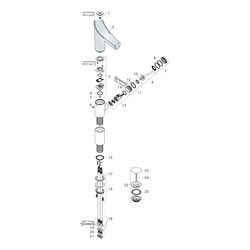 Hansgrohe AXOR Starck V Einhebel-Waschtischmischer 220mm, 4l/min, Glasauslauf für A... HANSGROHE-12114000 4011097771489 (Abb. 1)