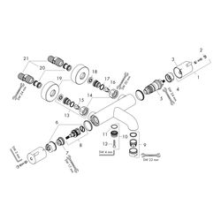 hansgrohe Ecostat 1001 CL Wannenthermostat Aufputz DN 15, Chrom... HANSGROHE-13201000 4011097799599 (Abb. 1)