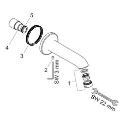 hansgrohe Wanneneinlauf E/S DN 20, Chrom... HANSGROHE-13414000 4011097532509 (Abb. 1)