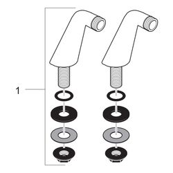 hansgrohe Montageset für Wannenrandmischer, Chrom... HANSGROHE-14920000 4011097153759 (Abb. 1)