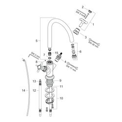 Hansgrohe AXOR Montreux 2-Griff Waschtischarmatur 210mm, 5l/min, Kreuzgriffen, Zugs... HANSGROHE-16502000 4011097515168 (Abb. 1)