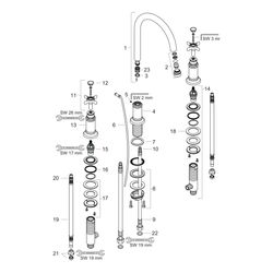 Hansgrohe AXOR Montreux 3-Loch Waschtischarmatur 180mm, 5l/min, Kreuzgriffen, Zugst... HANSGROHE-16513820 4011097515311 (Abb. 1)