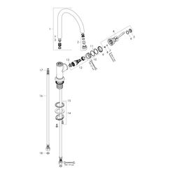 Hansgrohe AXOR Montreux Einhebel-Waschtischmischer 210mm, 5l/min, Hebelgriff, Ablau... HANSGROHE-16518000 4011097823256 (Abb. 1)