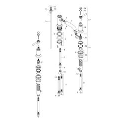 Hansgrohe AXOR Montreux 3-Loch Waschtischarmatur 30mm, 5l/min, Hebelgriff, Zugstang... HANSGROHE-16535000 4011097822273 (Abb. 1)