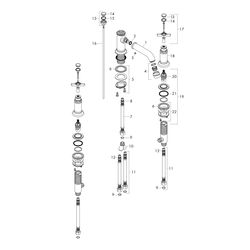 Hansgrohe AXOR Montreux 3-Loch Waschtischarmatur 30mm, 5l/min, Kreuzgriffen, Zugsta... HANSGROHE-16536820 4011097822204 (Abb. 1)