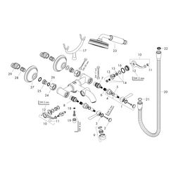 Hansgrohe AXOR Montreux 2-Griff Wannenarmatur Aufputz, 20l/min, Hebelgriff, Brushed... HANSGROHE-16551820 4011097808413 (Abb. 1)